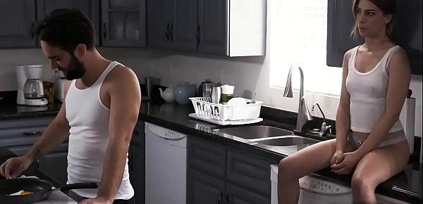  Teen girlfriend Kristen Scott gets a passionate breakfast fuck with her horny boyfriend Logan Pierce in the kitchen.